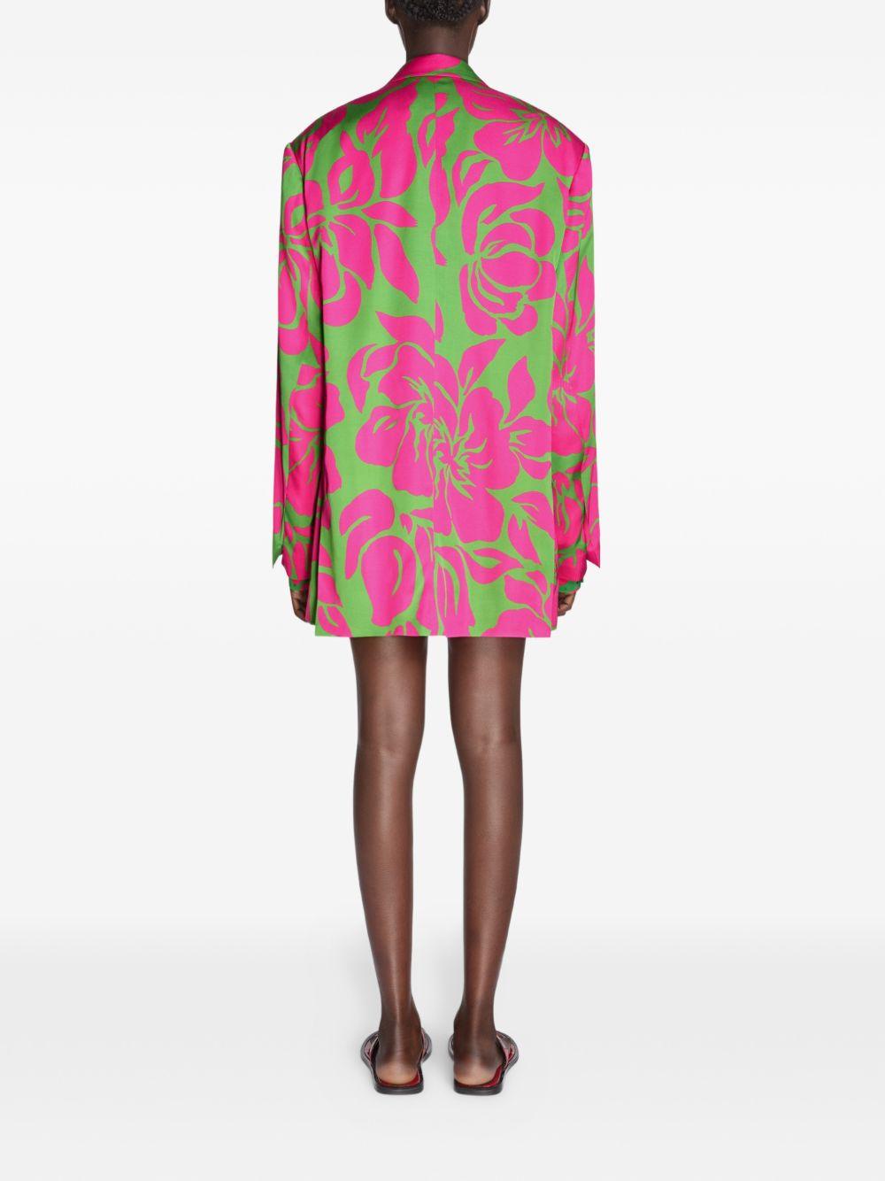 Blazer con stampa floreale bliss in verde e rosa Dries van noten - donna 