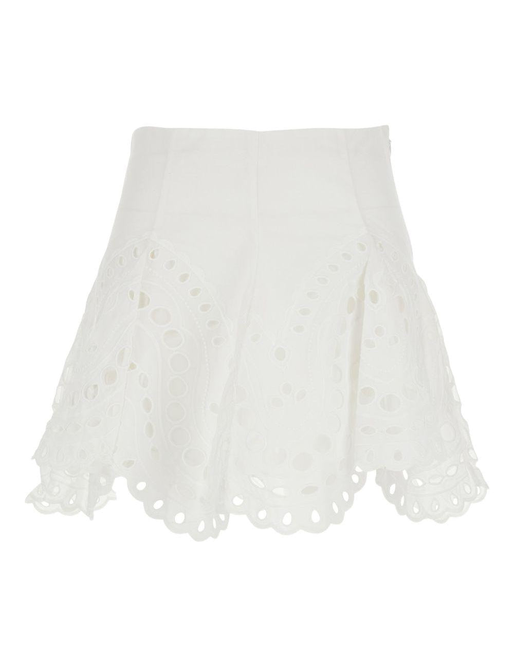 Minigonna con detagli in pizzo sail in bianco Charo ruiz ibiza 1989 - donna 