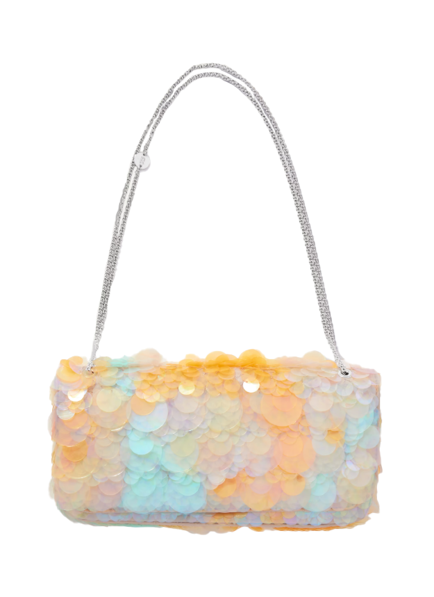 Borsa con paillettes multicolore Rabanne - donna 