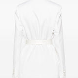 Blazer con revers a lancia con cintura in bianco Victoria beckham - donna 