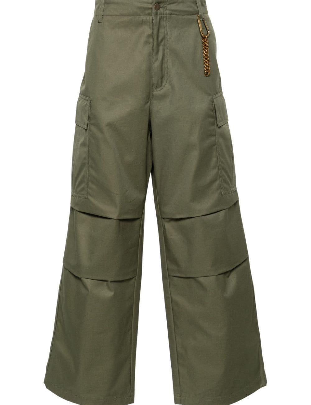 Pantaloni a gamba ampia in verde - uomo 