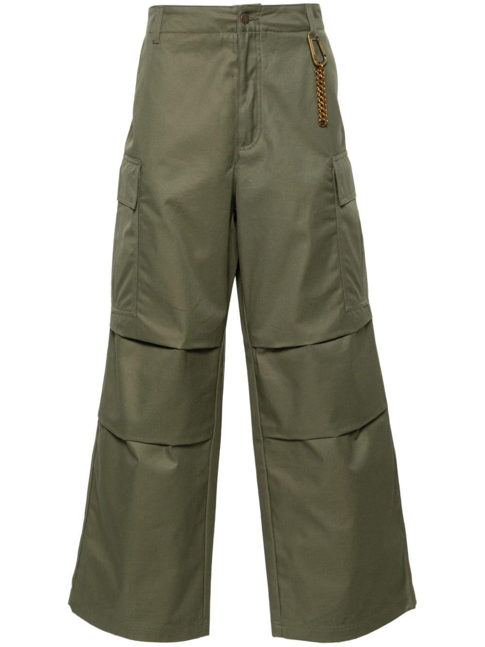 Pantaloni a gamba ampia in verde - uomo 