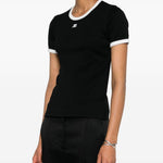 T-shirt con applicazione in nero Courrèges - donna 