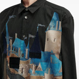 Camicia con stampa grafica in nero Khoki - uomo 