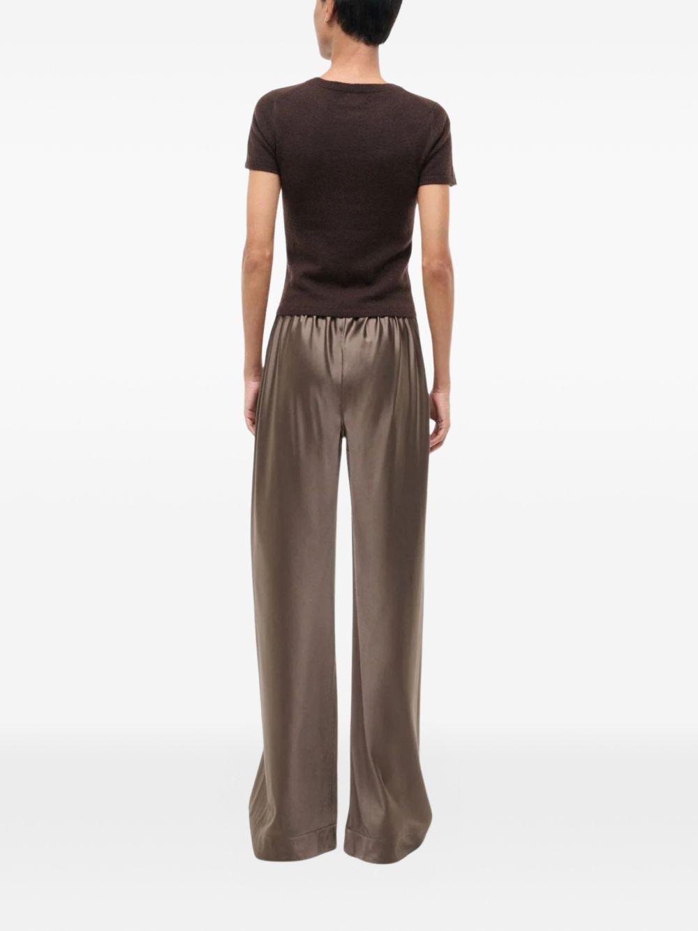 Pantaloni Stroll a gamba ampia in marrone Staud - donna 