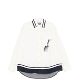 Camicia con stampa la chemise camargue in bianco e blu Jacquemus - uomo 
