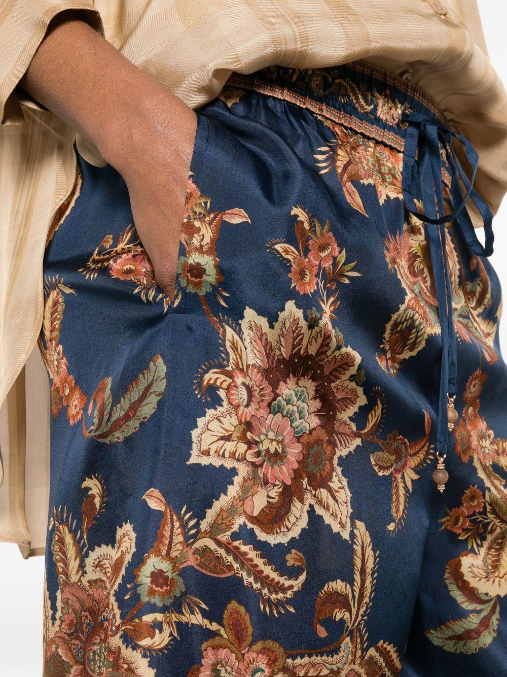 Pantaloni con coulisse e stampa floreale Aster multicolore Zimmermann - donna 