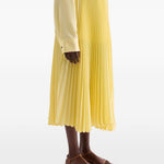 Gonna midi plissettata in giallo Jil Sander - donna 