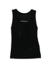 Top a coste con scollo rotondo in nero Maxmara weekend - donna
