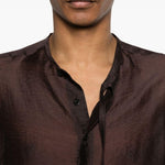Camicia girocollo in marrone Yohji yamamoto - uomo 