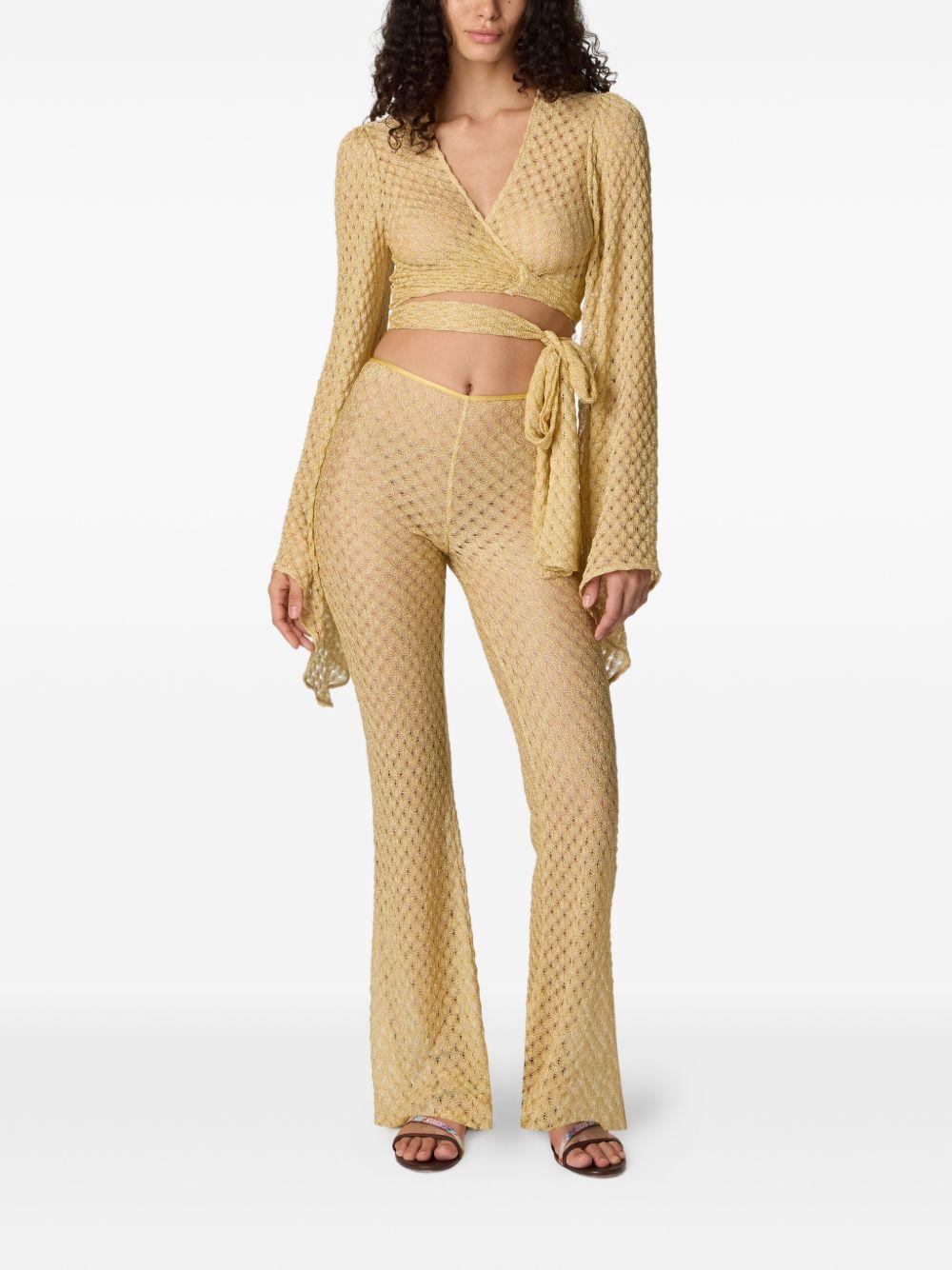 Pantaloni Raschel a gamba ampia in dorato Missoni - donna 