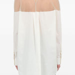 Camicia lunga con inserto trasparente in bianco Mm6 maison margiela - donna 