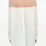 Camicia lunga con inserto trasparente in bianco Mm6 maison margiela - donna 