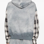 Felpa con maniche a quadri in grigio Feng chen wang - uomo 