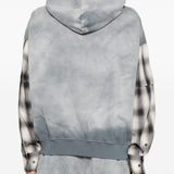 Felpa con maniche a quadri in grigio Feng chen wang - uomo 