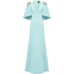 Abito lungo star shower con cristalli in celeste Jenny packham - donna 