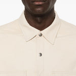 Giacca camicia con bottoni in pelle avorio Rick Owens - uomo 