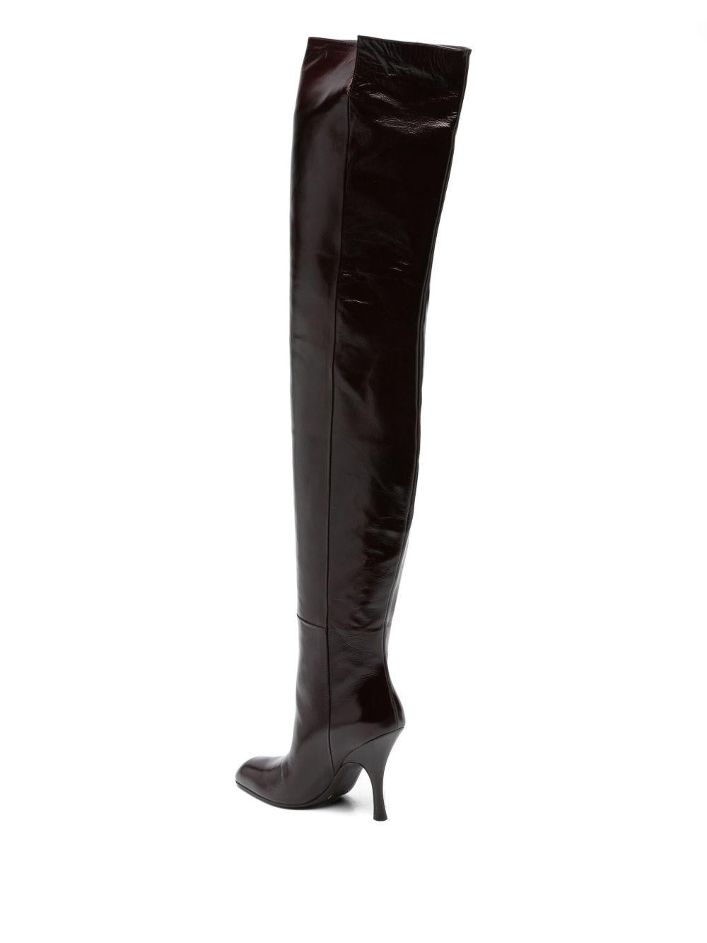 Stivali colt 100mm in bordeaux Khaite - donna 