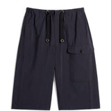 Shorts cargo con coulisse in nero Lemaire - uomo 