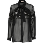 Black lace bow shirt Elie Saab - donna 