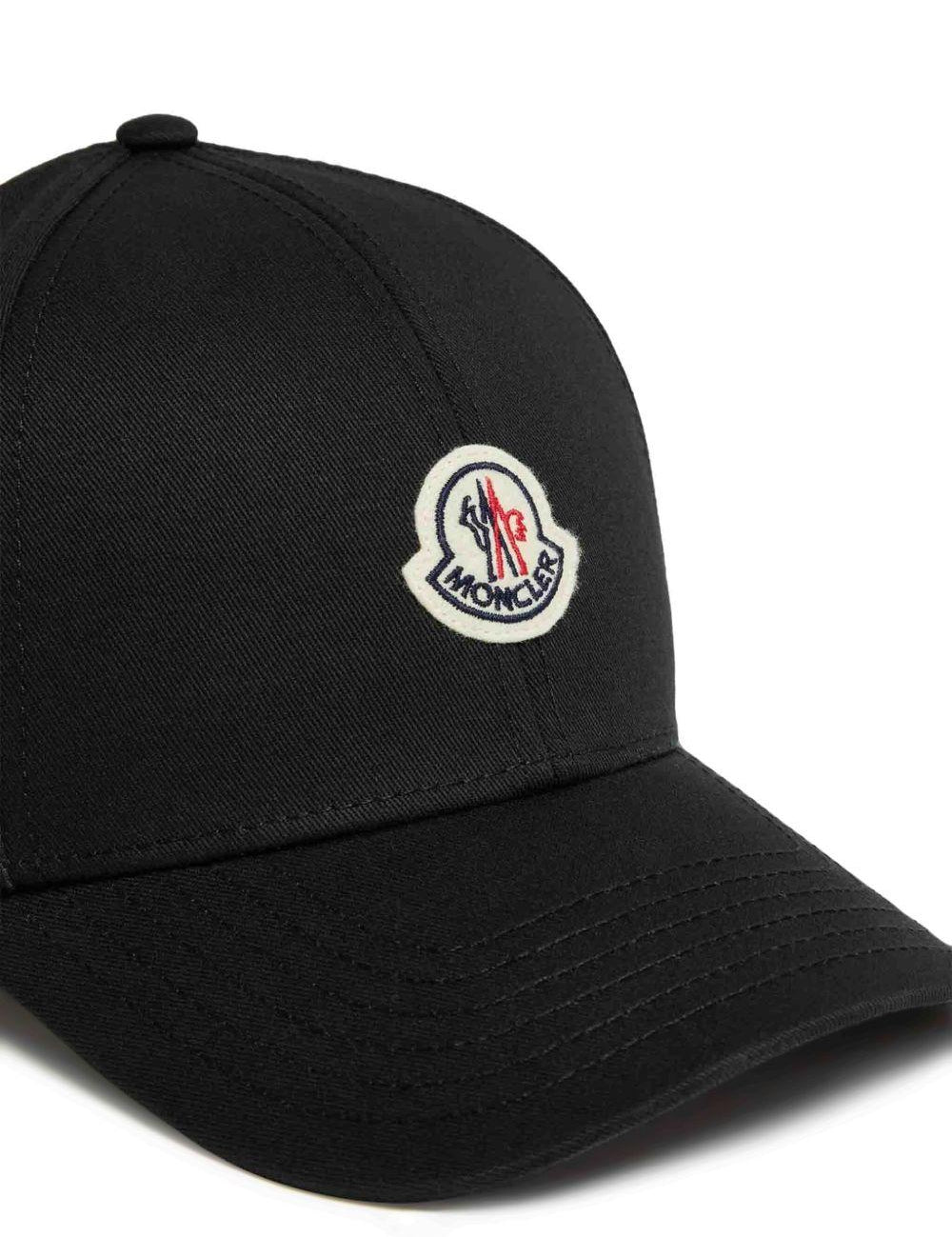 Cappello da baseball con applicazione logo in nero Moncler - uomo 