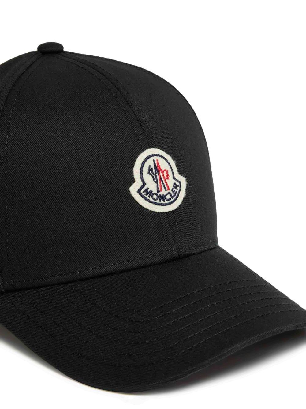 Cappello da baseball con applicazione logo in nero Moncler - uomo 