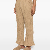 Pantaloni plissettati in beige gongdid design - donna 