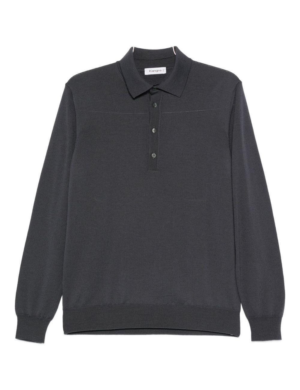 Maglione con colletto stile polo in grigio Kangra - uomo 