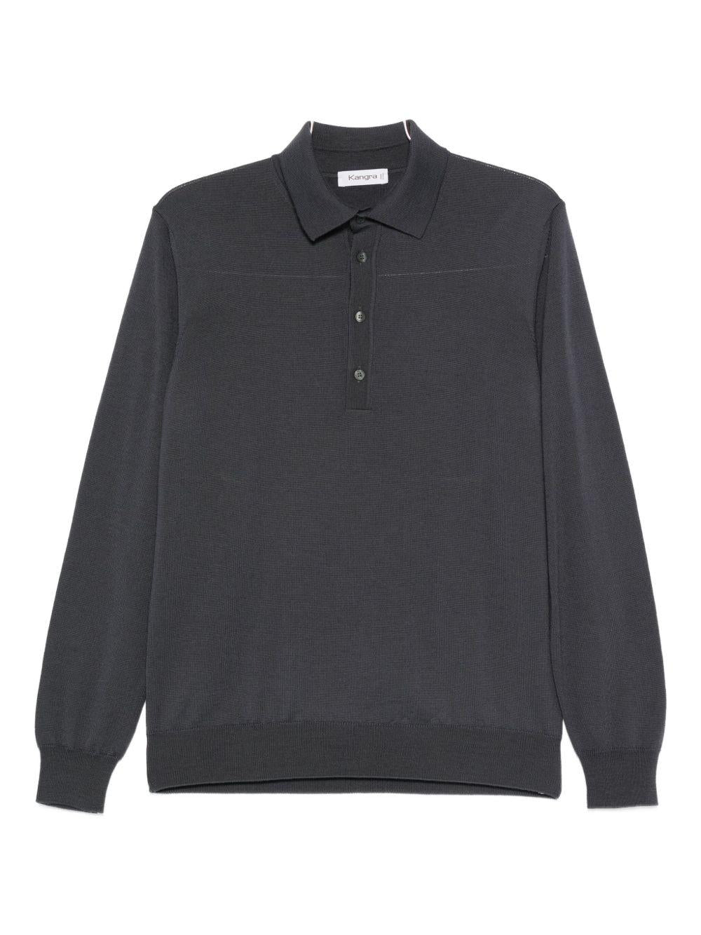 Maglione con colletto stile polo in grigio Kangra - uomo 
