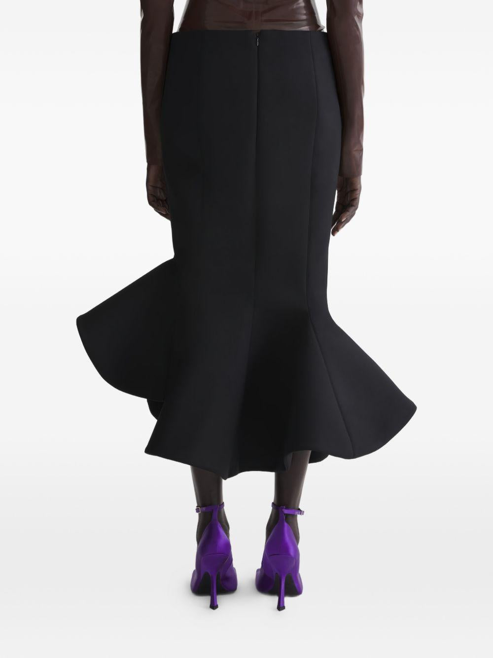 Gonna a sirena in nero Mugler - donna 