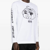 T-shirt a manica lunga stampata in bianco Simone rocha - uomo 