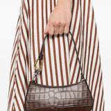 Borsa a spalla Ollie in stampa cocco marrone Staud - donna 