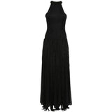 Abito lungo con frange in nero Bless - donna 