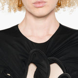 Top Hollow Venus in mesh con cut-out in nero Christopher esber - donna 