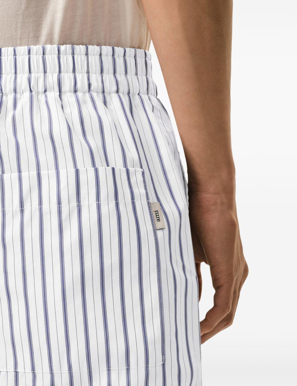 Shorts con vita elasticizzata in bianco Ami paris - uomo 
