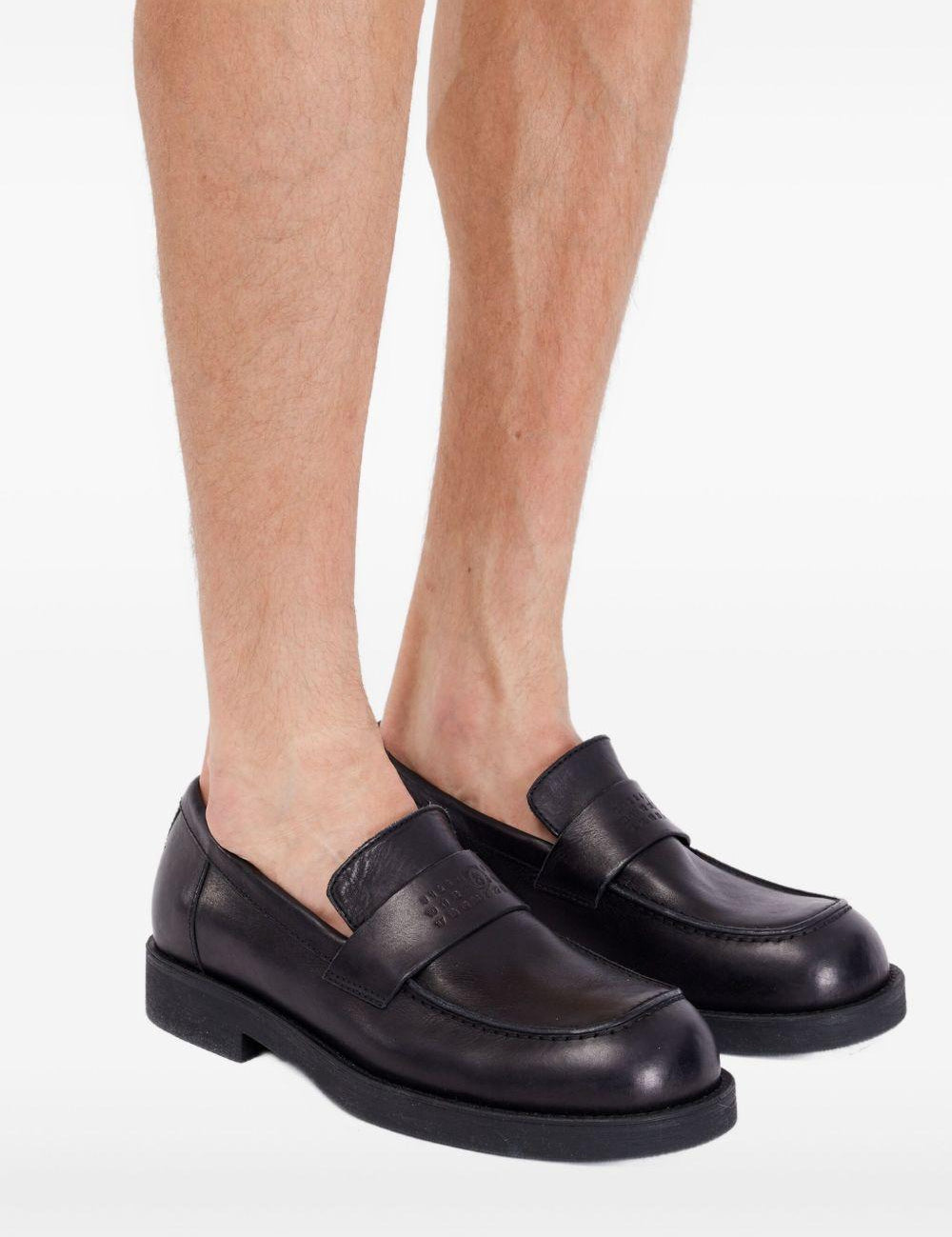 Mocassini con logo in nero Mm6 maison margiela - uomo 