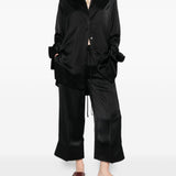 Pantaloni satinati con coulisse in nero Toteme - donna 