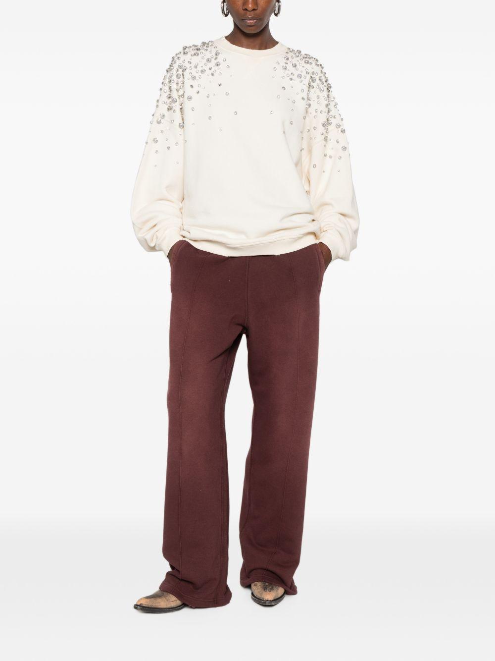 Felpa Star con cristalli in cotone bianco 