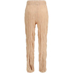 Pantaloni plissettati in rosa pesca gongdid design - donna 