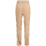 Pantaloni plissettati in rosa pesca gongdid design - donna 