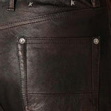 Jeans in pelle in nero Golden goose - donna 