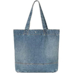 Borsa tote in denim blu 