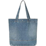 Borsa tote in denim blu 