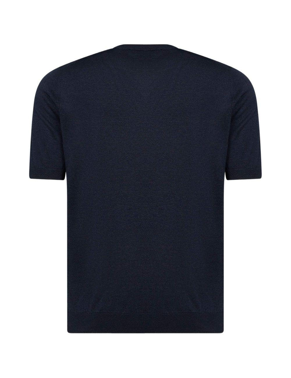 T-shirt girocollo in blu Tagliatore - uomo 