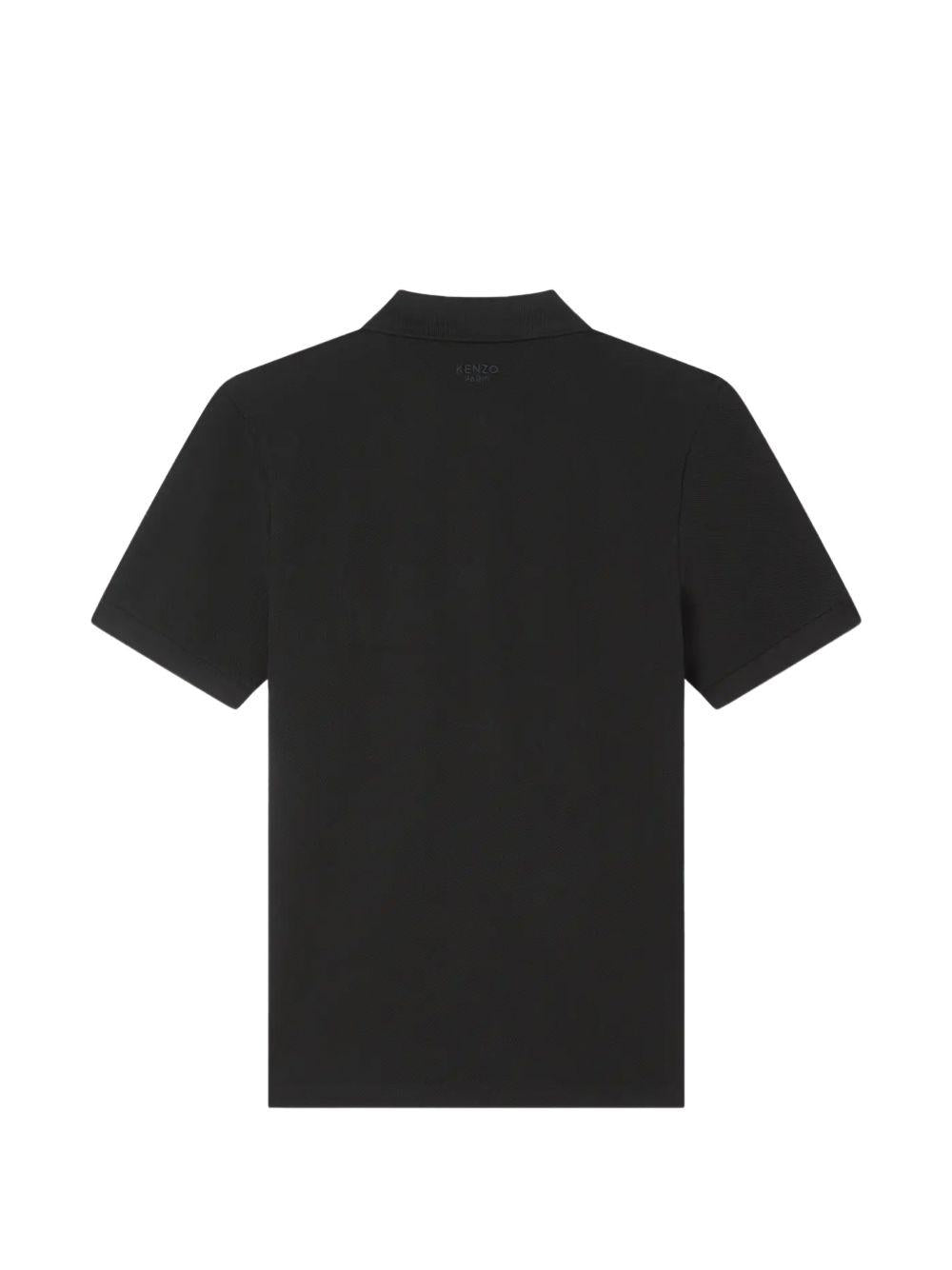 Polo in cotone con applicazione logo in nero Kenzo - uomo 