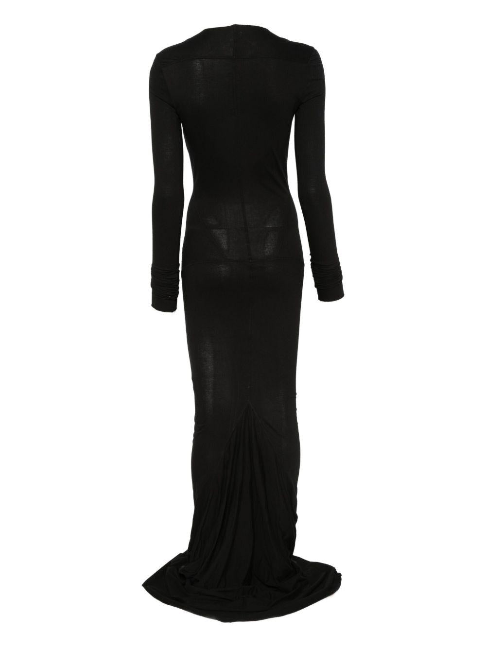 Abito maxi a maniche lunghe in nero Rick owens drkshdw - donna 