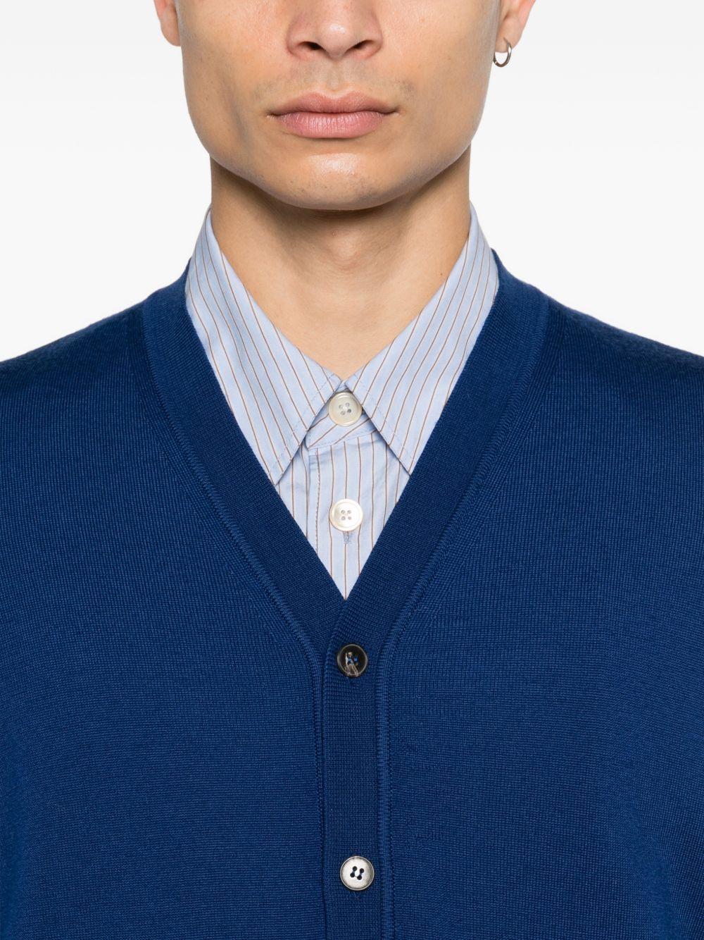 Gilet con scollo a V in blu Kangra - uomo 