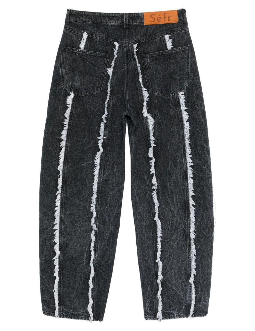 Jeans rayne a gamba ampia in grigio Sefr - uomo 