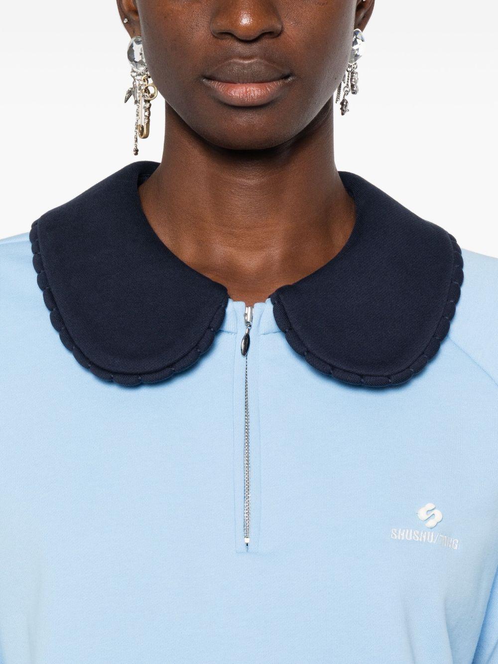 Felpa con colletto in contrasto blu SHUSHU/TONG - donna 