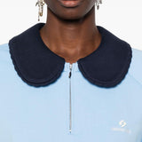 Felpa con colletto in contrasto blu SHUSHU/TONG - donna 